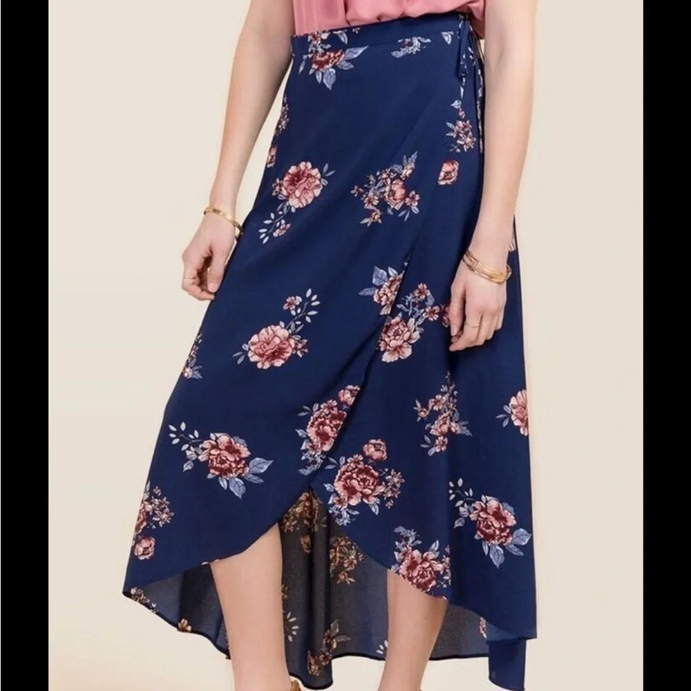 Wrap floral skirt